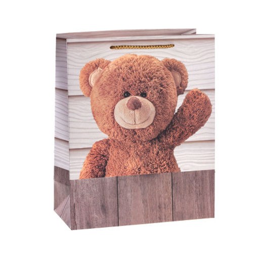 Цена за 12 шт. Пакет подарочный 26x32x12см Мишка / 5302L /уп 12/384/ - ГалеонТрейд фото 4