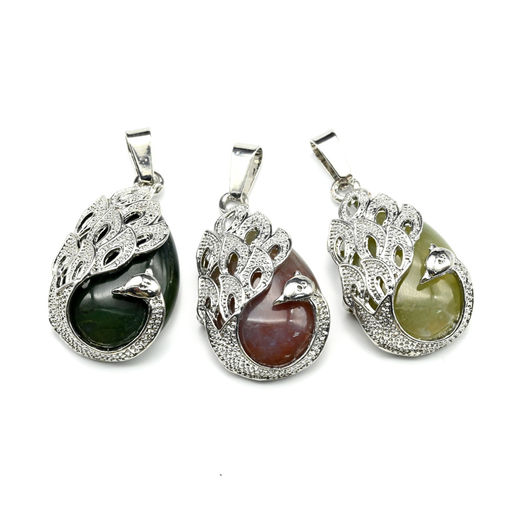 Подвеска с яшмой Птица 20*30мм