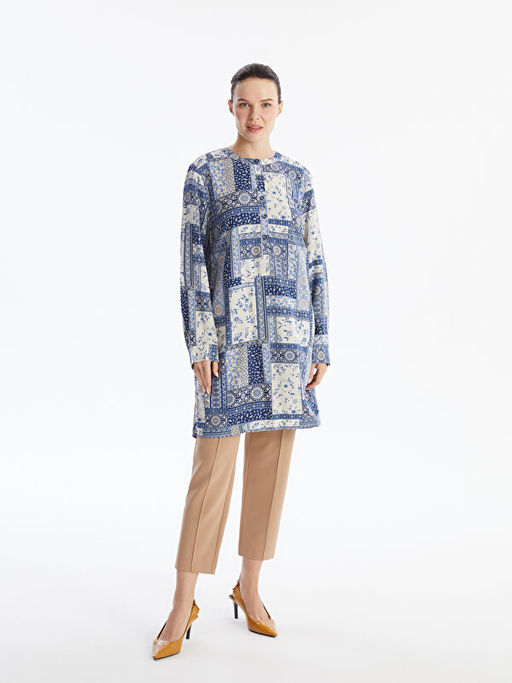 Bisiklet Yaka Desenli Kad?n Tunik