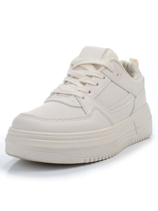 05-6180-61 BEIGE Кроссовки женские (искусственные материалы) - No name фото 3