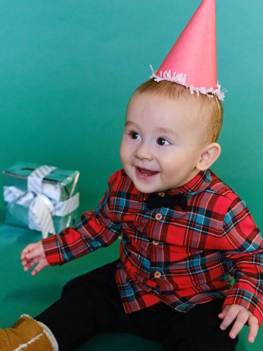 Ekose Desenli Erkek Bebek G?mlek ve Pantolon 2li Tak?m