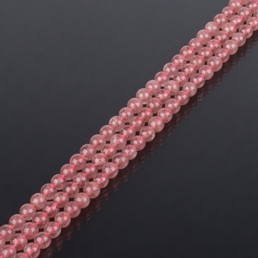 Бусины для украшений из Клубничного кварца (78 бусин) 39 см