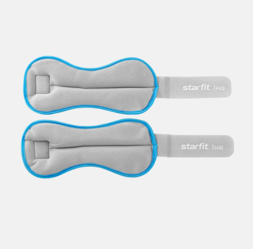 Утяжелители универсальные STARFIT WT-501 1 кг, синий/серый  фото 4