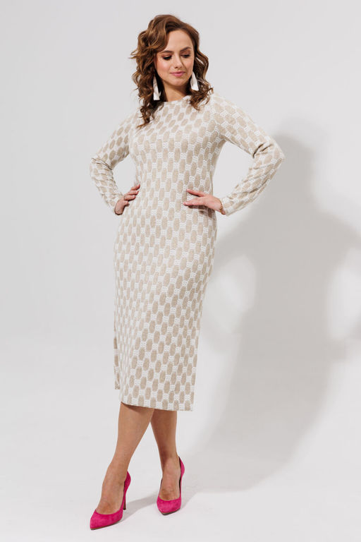 Платье Galean Style 971 бежевый  фото 4