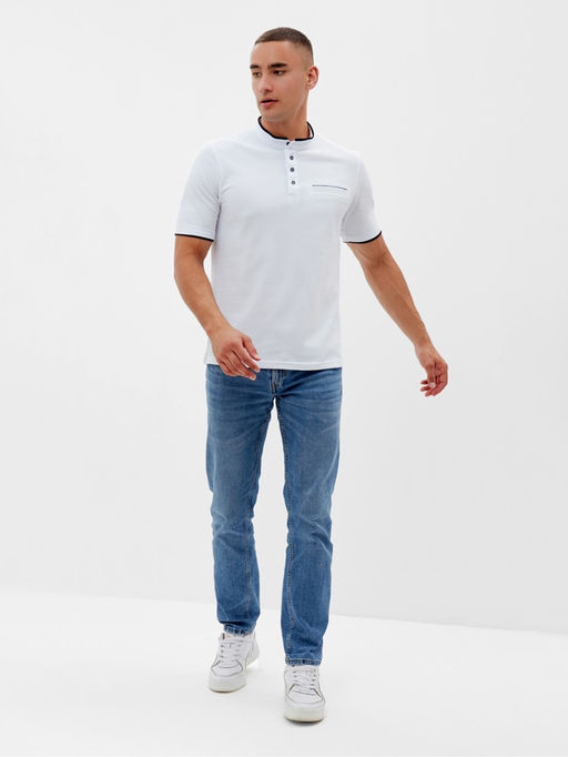 Футболка поло мужская MINAKU REGULAR FIT: белая, р-р 46