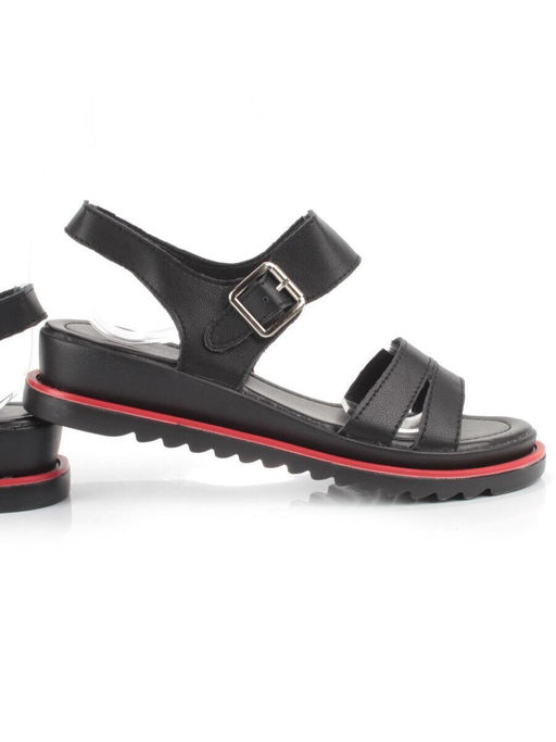 08-PEXL76-2 BLACK Босоножки женские (натуральная кожа)