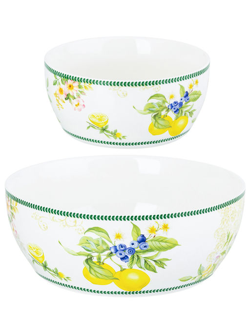 Набор 2 салатников - 14*14*6 см 600 мл + 20*20*7,5 см 1,7 л Лимоны NEW BONE CHINA - Elan gallery фото 11