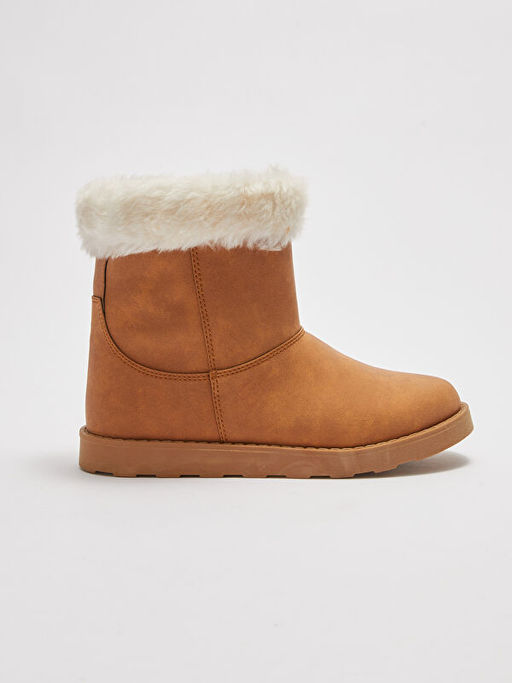 Pel?? Detayl? Fermuarl? D?z K?z ?ocuk Bot - Waikiki фото 2