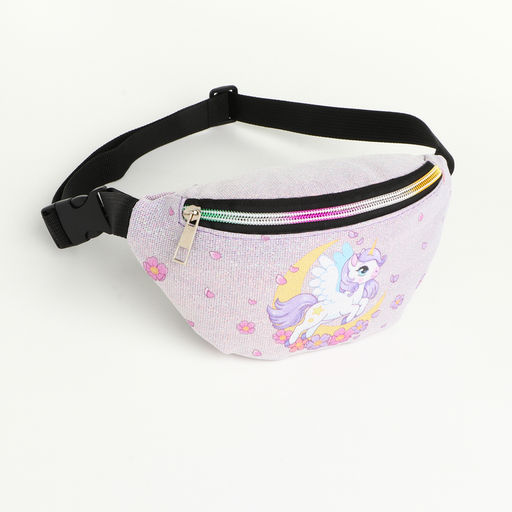 Сумка поясная детская на молнии «Выбражулька», сиреневая