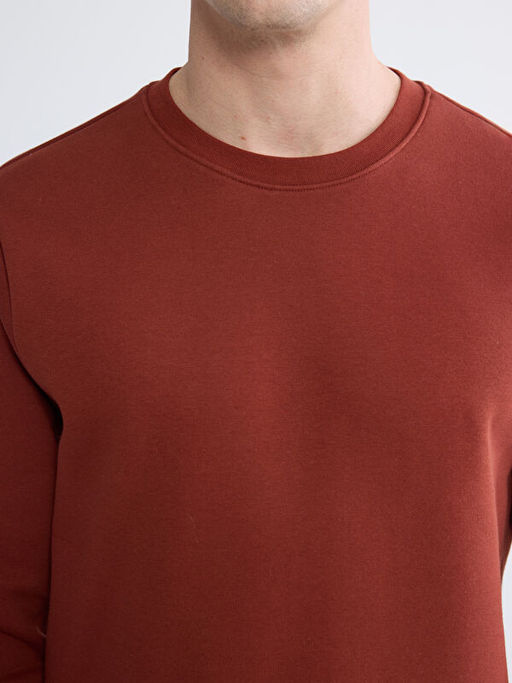 Bisiklet Yaka Erkek Kal?n Sweatshirt