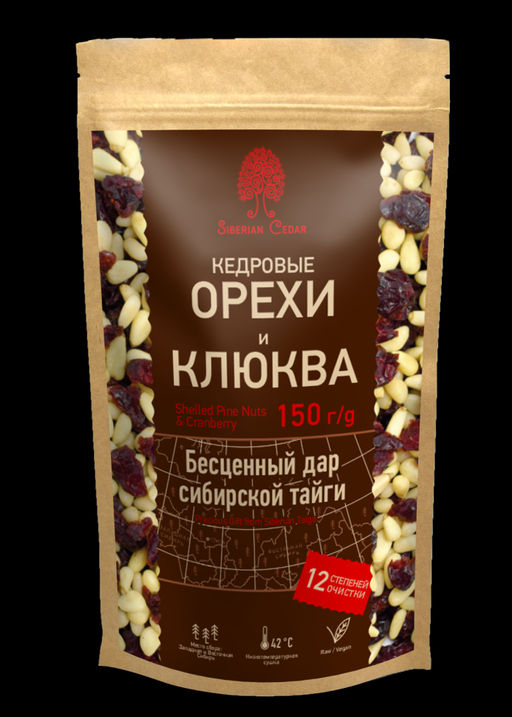 Смесь ядра кедрового ореха и клюквы вяленой, 150 г - Сибирский кедр фото 7