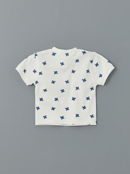 Bisiklet Yaka Bask?l? Erkek Bebek Ti??rt