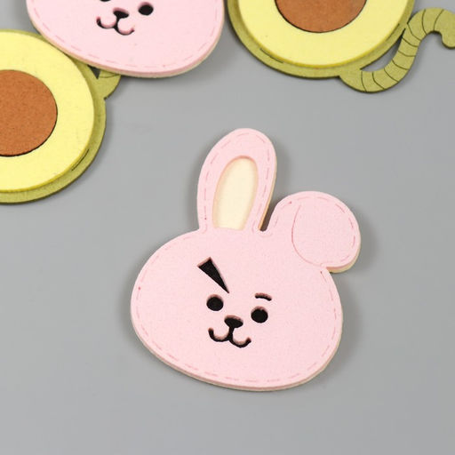 Цена за 4 шт. Декор для творчества иск. замша «Зверята и фрукты», 6×3.7 см, МИКС