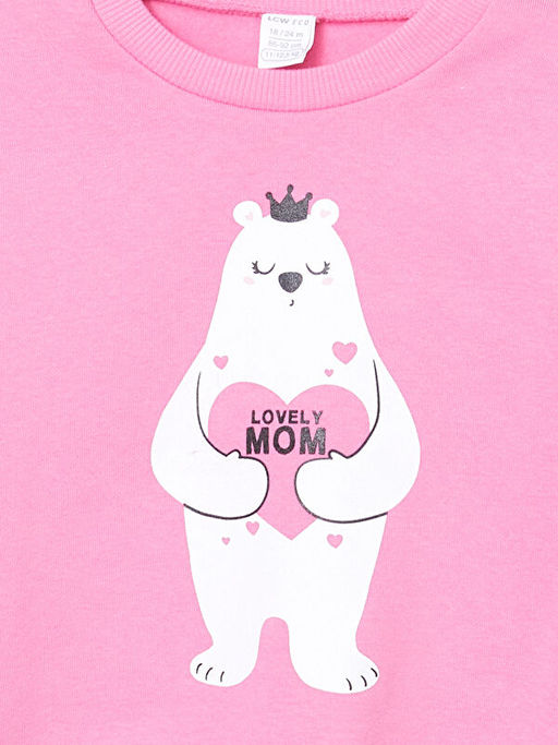 Bisiklet Yaka Bask?l? K?z Bebek E?ofman Tak?m - Waikiki фото 3