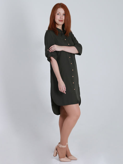 Платье-рубашка цвета хаки - Almond фото 4