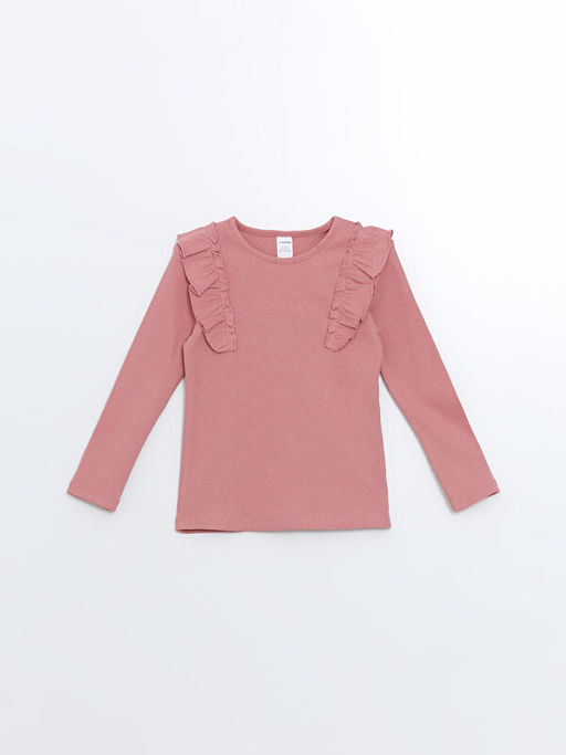 Bisiklet Yaka Bask?l? K?z ?ocuk Bluz 2li