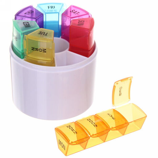 Таблетница - органайзер 28 ячеек "VOSTOKDOM", 8.8*8.8*9.7см (упаковка коробка)