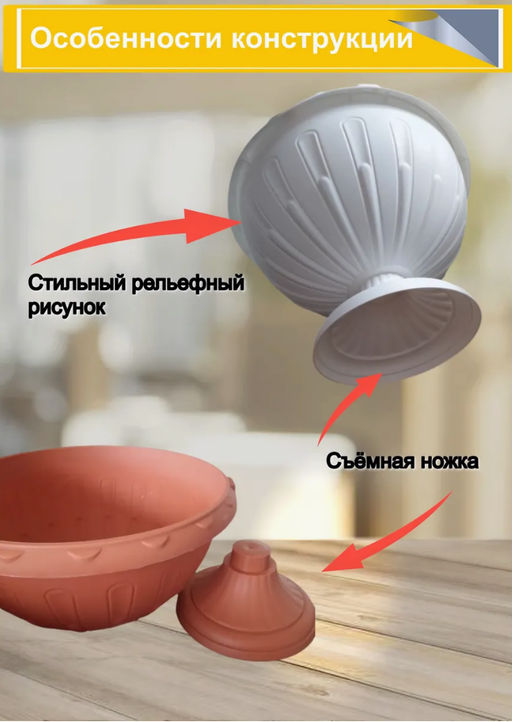 Вазон Джулия 8л (белый) М1389 - Альтернатива фото 8