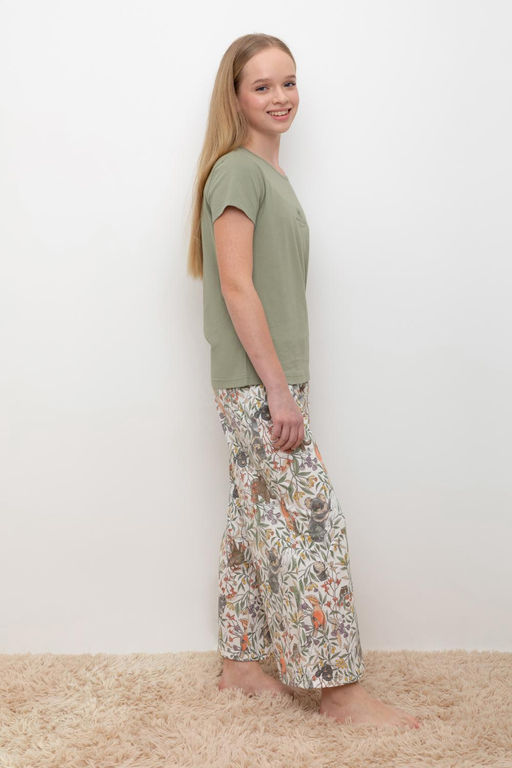 Crockid _ КБ 2827/оливковый хаки,эвкалипт пижама для дев