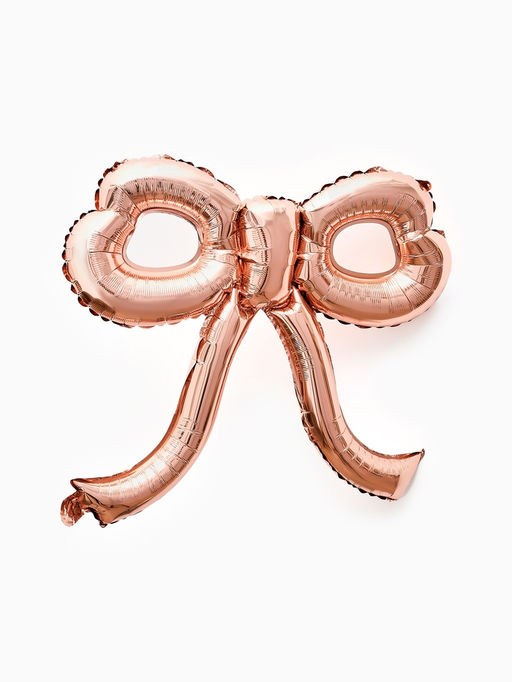 Цена за 2 шт. Воздушный шар фольгированный 22" «Бант», розовое - золото