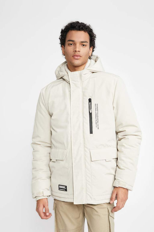 Водоотталкивающее пальто обычного кроя с капюшоном - Defacto фото 4