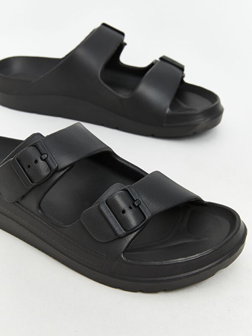 Deri G?r?n?ml? ?ift Bantl? Erkek Terlik