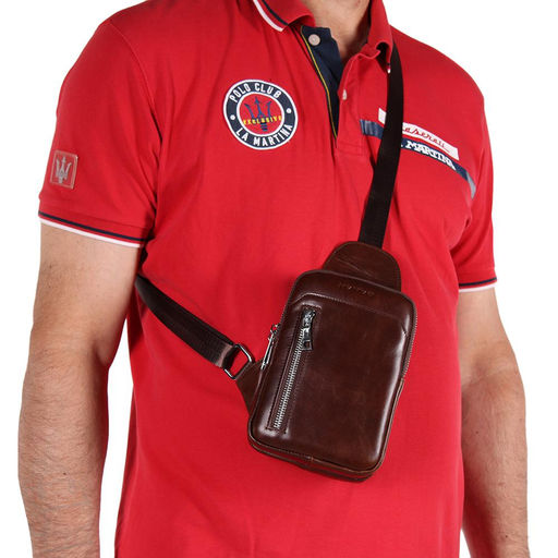 Сумка мужская кожаная 2023088-2BSH coffee Heanbag  в Новосибирске