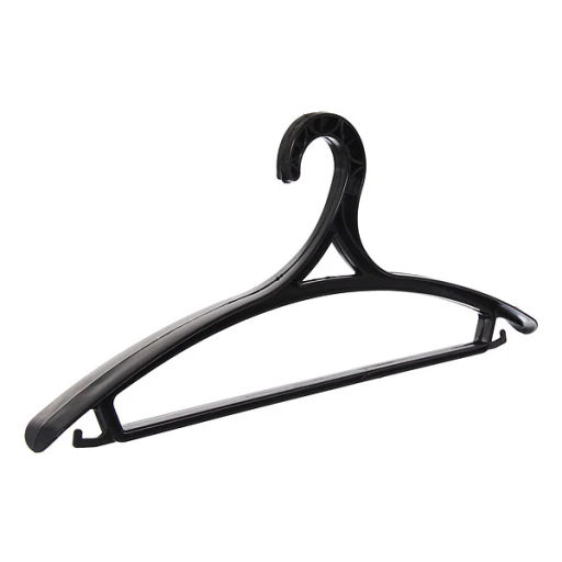 Цена за 10 шт. Плечики для верхней одежды 1шт "ЭКСПЕРТХАУС", цвет черный, 48-50р С519