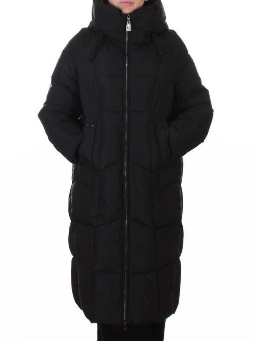 8855 BLACK Пальто зимнее женское (200 гр. холлофайбер)