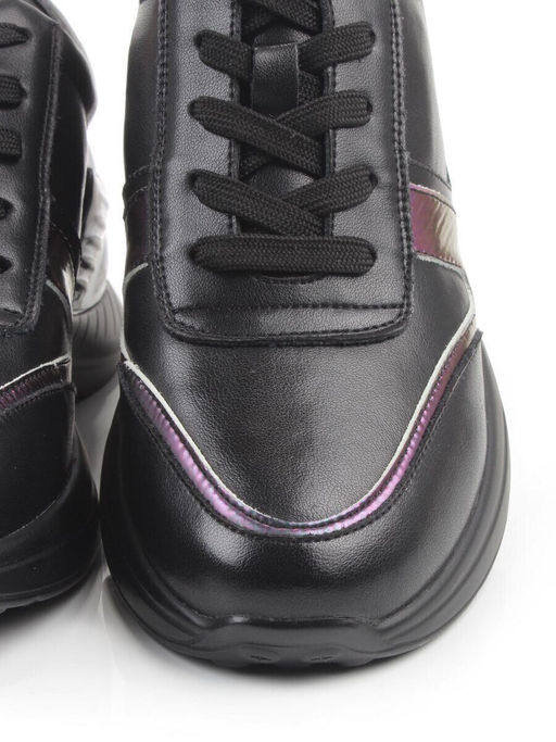 04-M27-21 BLACK Кроссовки женские (натуральная кожа)