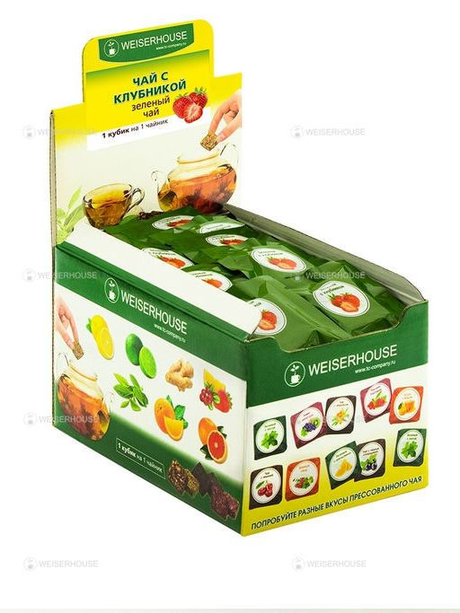 Зеленый с клубникой кубики 5-7гр, ШТ 1упХ50 шт