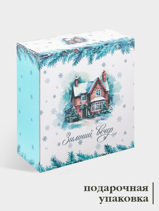 Блинница новогодняя Доляна «Зимний вечер», 23.5×9.7 см, доломит, белая