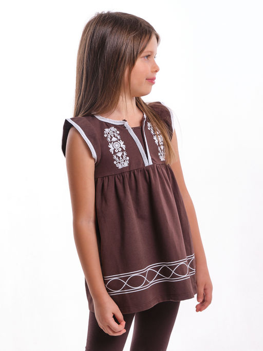 Футболка для девочки UD 1507 кофе - Mini maxi фото 4