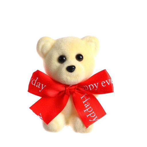 Цена за 6 шт. Игрушка из пенопласта Мишка с бантом, 9.5 см