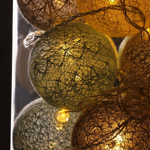 Гирлянда Нить 5 м с насадками Клубки небесные, IP20, прозрачная нить, 20 LED, свечение тёплое белое, 220 В - Luazon lighting фото 12