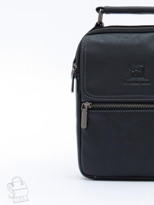 Сумка мужская кожаная 633M black Fuzhiniao в Новосибирске