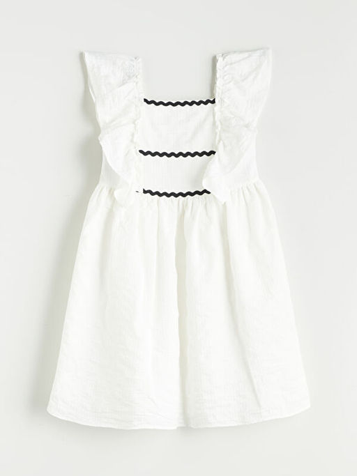 Kare Yaka K?z ?ocuk Elbise