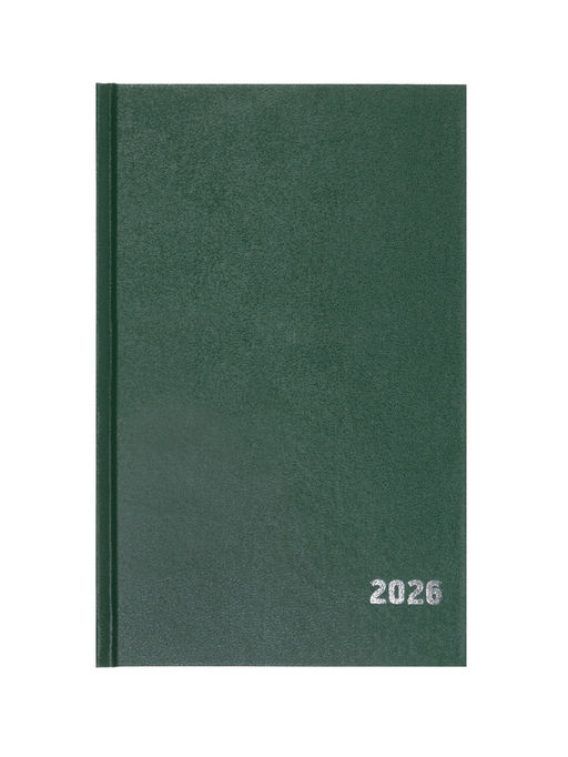 Ежедневник датированный Calligrata, А5, 2026, твёрдая обложка из бумвинила, 168 листов, тёмно-зелёный