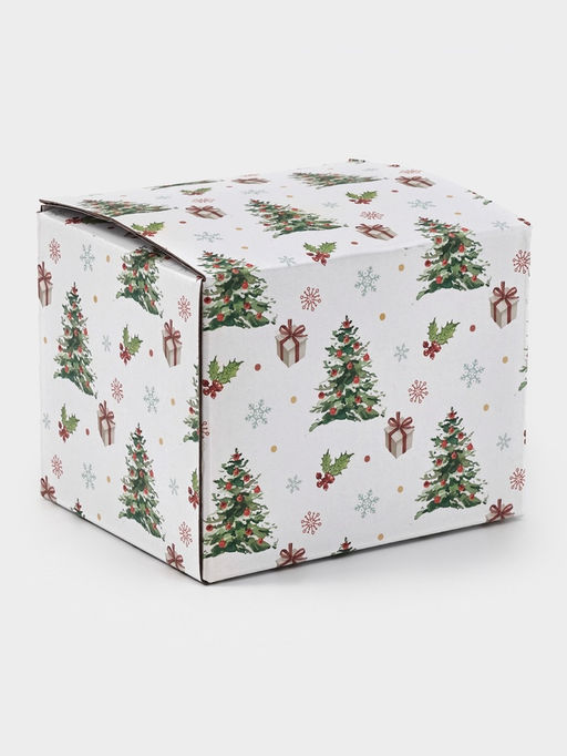 Кружка Доляна «Новый год. Олени», 380 мл, фарфор, белая