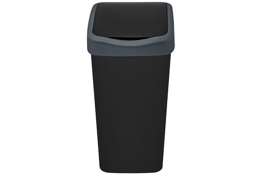 Ведро для мусора с подвижной крышкой 10 л 23,5*19,5*33,7 см Тандем черный/серый (841078) - Elan gallery фото 6