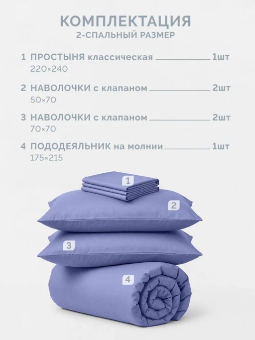 Постельное белье Моноспейс 2сп Max + 4 наволочки, синий - Ecotex фото 5