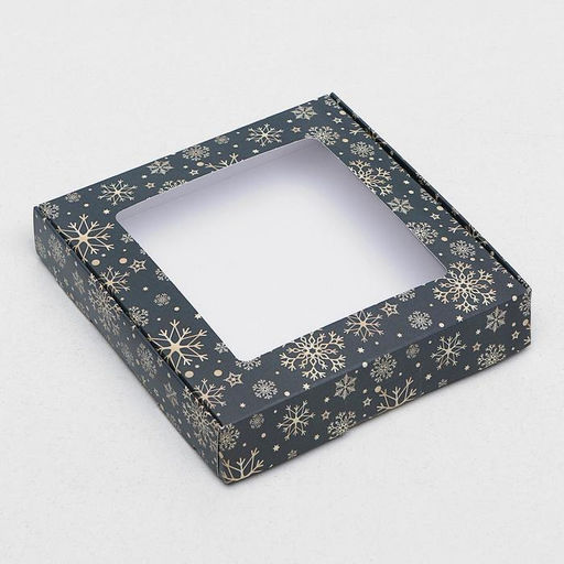 Цена за 5 шт. Коробка новогодняя складная Праздничная ночь, 16?16?3 см