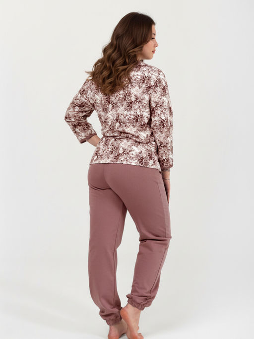 Пижама женская футер 2-х нитка начёс "МАДИНА" КОФЕ