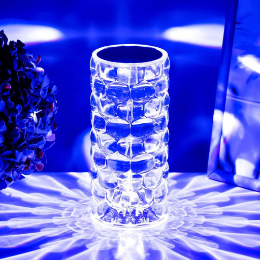 Настольная лампа с ПДУ Призма LED RGB сенсорная АКБ 8?8?18 см RISALUX