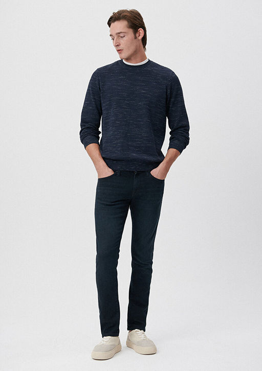 Jake Mavi Black Puslu Gece Mavisi Jean Pantolon