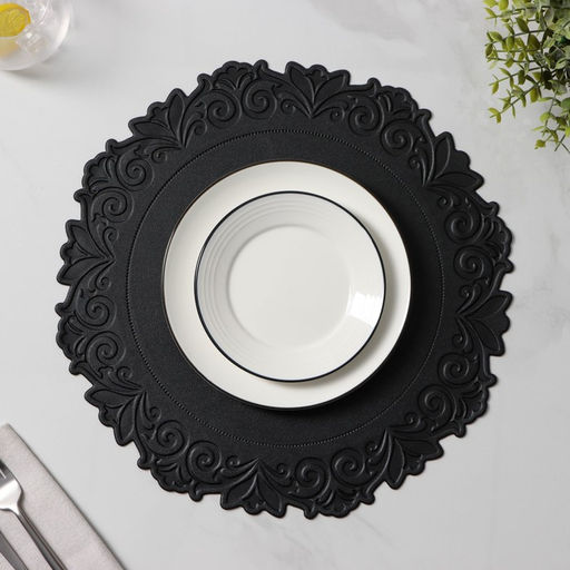 Набор салфеток сервировочных Элоиза, d=37.5 см, 4 шт., чёрный - Simaland фото 5