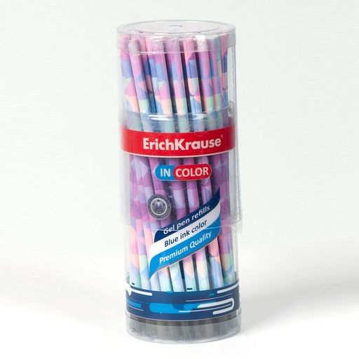 Цена за 5 шт.Стержень гелевый ErichKrause INCOLOR MAGIC RHOMBS 129 мм 0,5 мм синий
