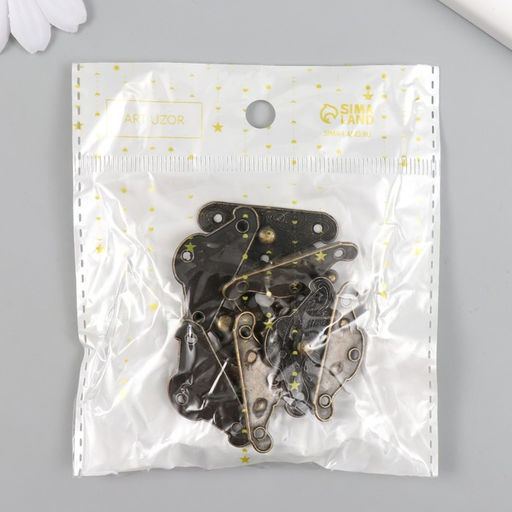 Замок металл для шкатулки «Старинный», набор 4 шт., 3.8×2.8×0.5 см