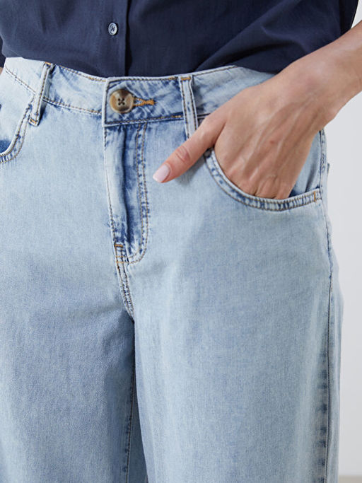 Wideleg Kad?n Jean Pantolon