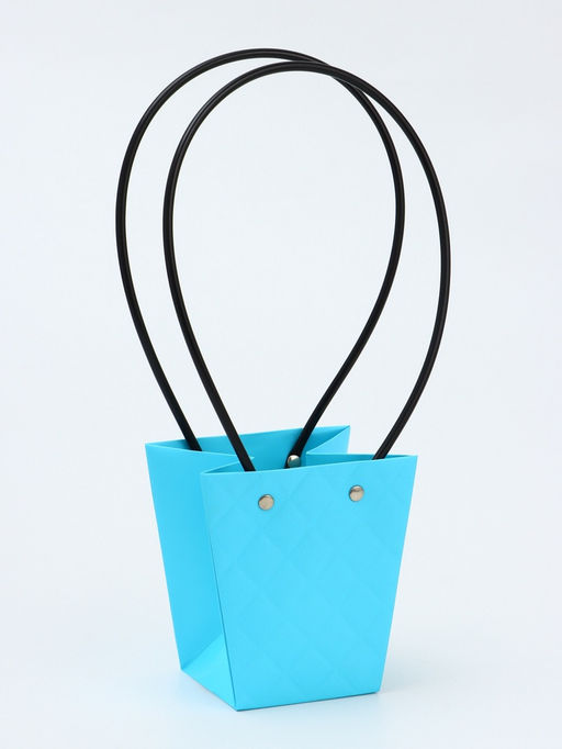 Цена за 10 шт. Сумка для цветов тиснение голубой влагостойкая, 12x12-8x8-12.5 см - UPAK LAND фото 5